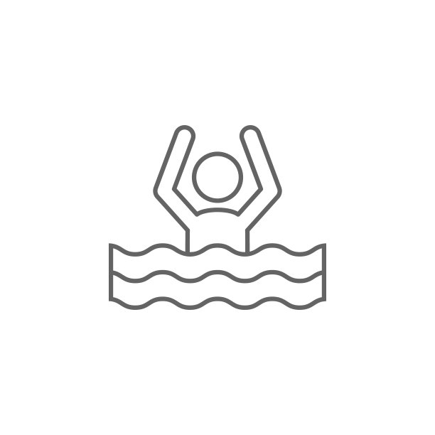 溺水男子图标。元素游泳投票细线图标图片下载