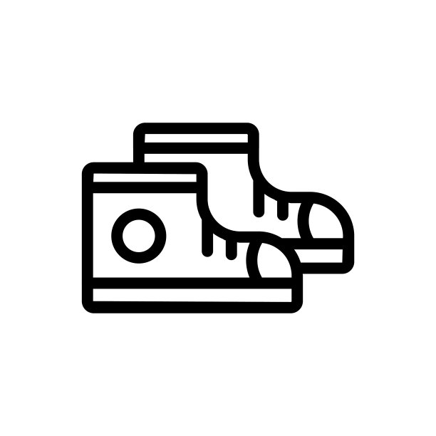 学校鞋(回到学校)图标轮廓向量。在白色背景上隔离图片下载