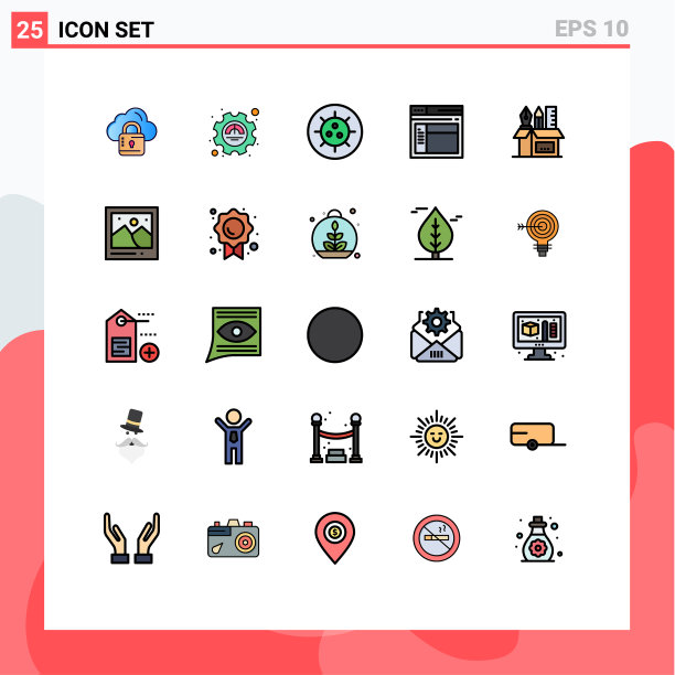 现代设置25填充线平面颜色图片下载