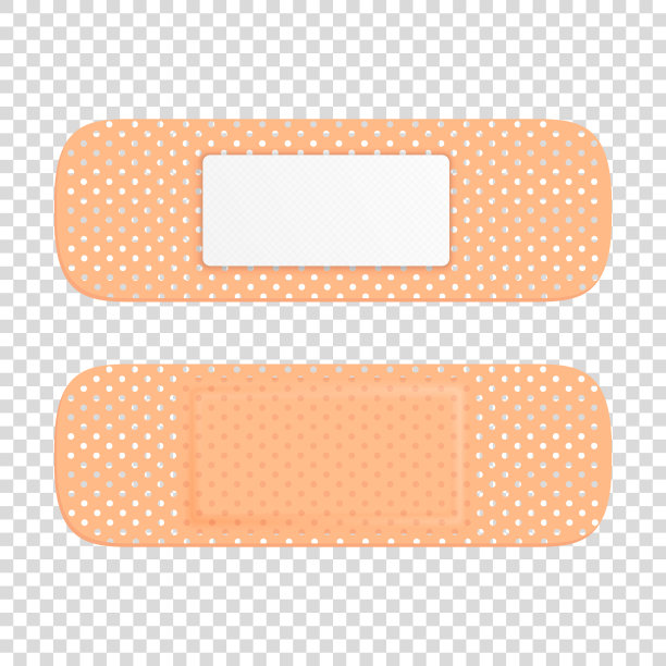 矢量3d现实医疗补丁图标设置特写隔离透明背景。设计模板胶粘绷带弹性医用石膏。俯视图图片下载