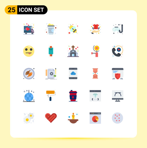 25用户界面平面彩色包装现代标识图片下载