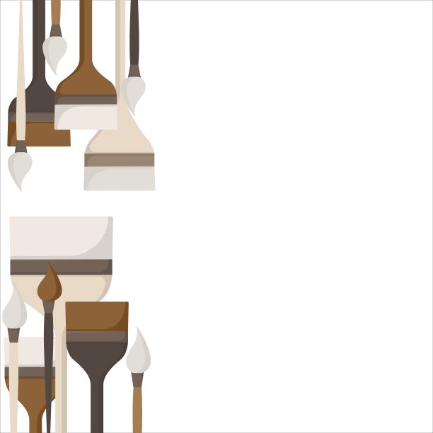 一套艺术和画笔。图片下载