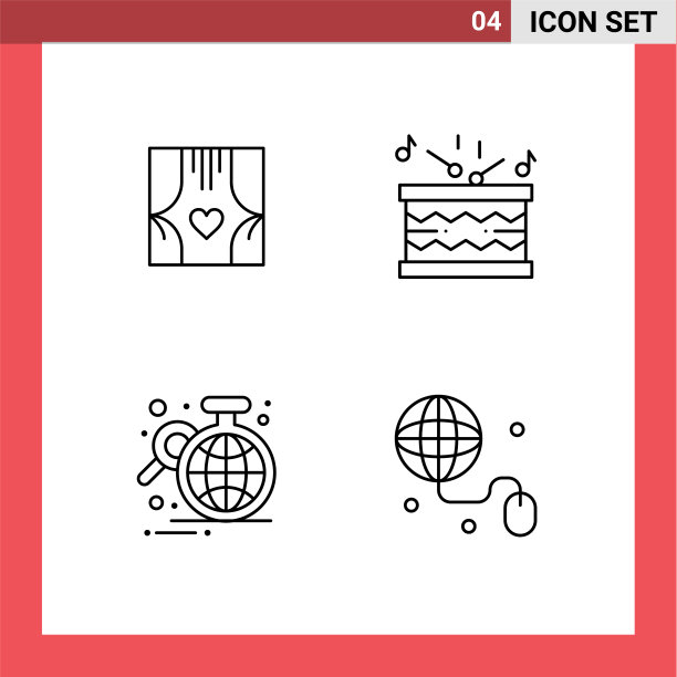 为卷筒纸设置4种通用填充线平面颜色图片下载