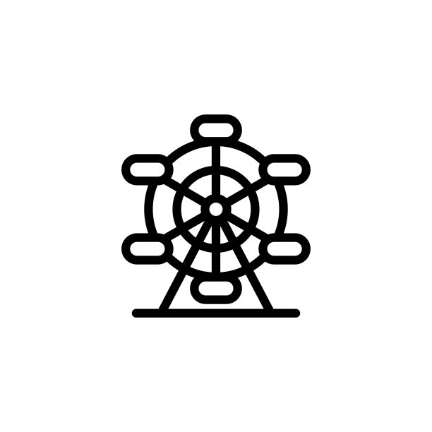 摩天轮图标矢量设计模板图片下载