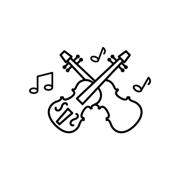 小提琴图标矢量设计模板图片下载