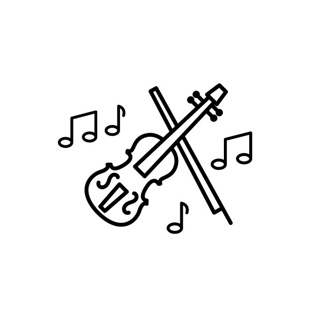 小提琴图标矢量设计模板图片下载