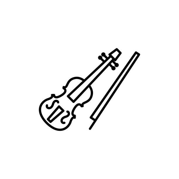小提琴图标矢量设计模板图片下载