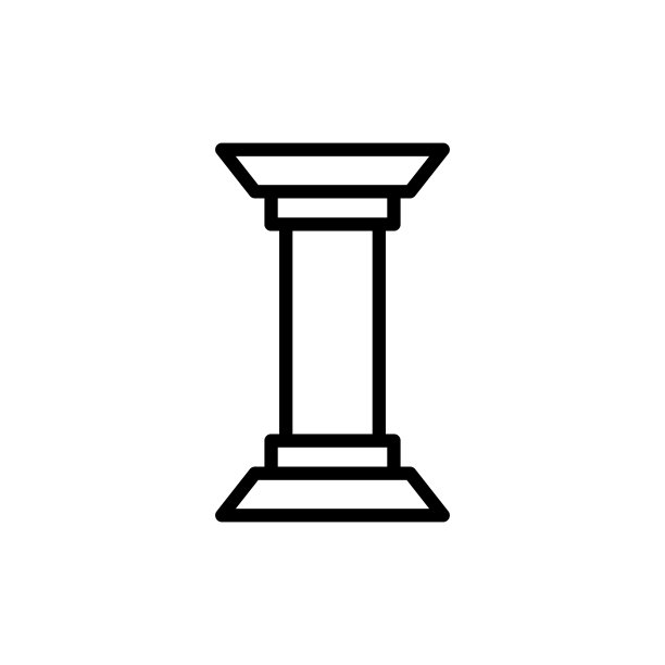 柱子建筑图标：用于UI和UX的建筑元素线性矢量图图片下载