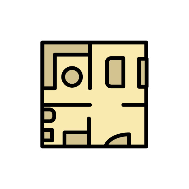 公寓图标。简单的颜色与轮廓向量元素的建筑图标，用户界面和用户体验，网站或移动应用程序图片下载