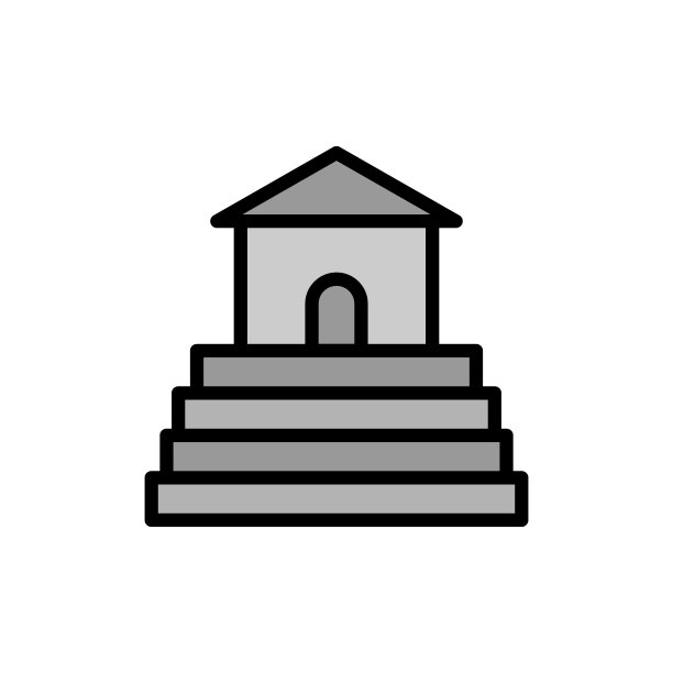 建筑图标。用于UI和UX、网站或移动应用程序的带有轮廓矢量元素的简约彩色建筑图标图片下载