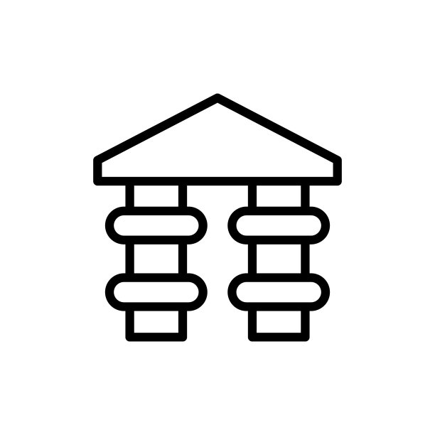 建筑UIUX图标：简洁线条矢量元素图片下载