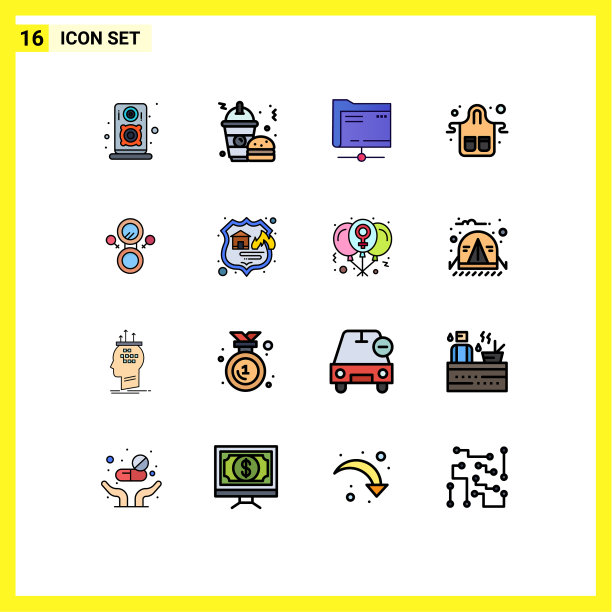 16平面颜色填充线概念的网站图片下载