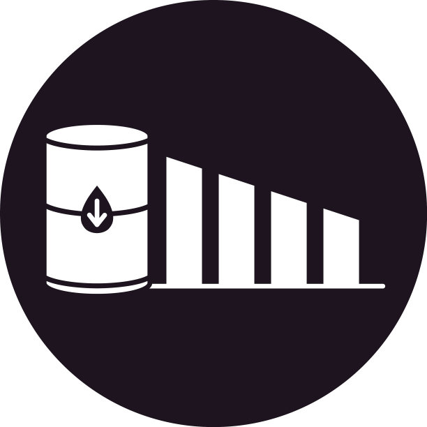 石油崩溃概念，石油桶和图形桶图片下载