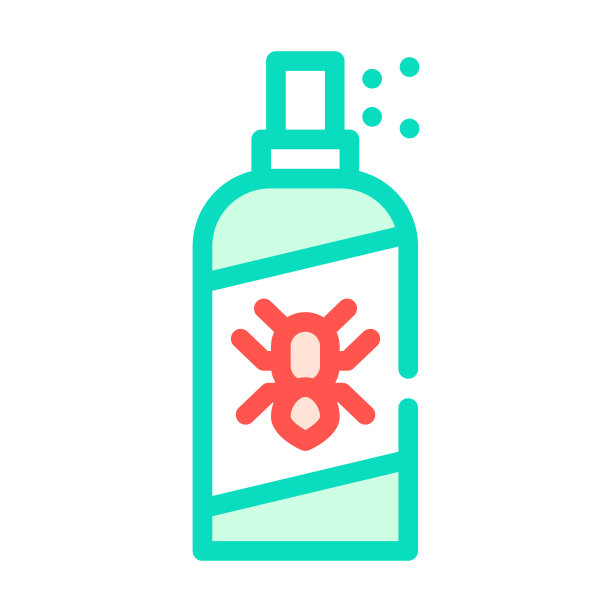 喷雾从蜱彩色图标矢量插图图片下载