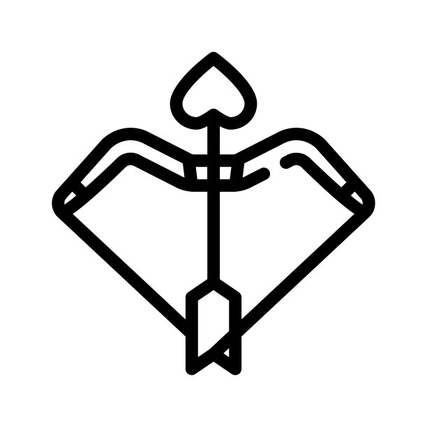 丘比特弓箭头图标矢量插图图片下载