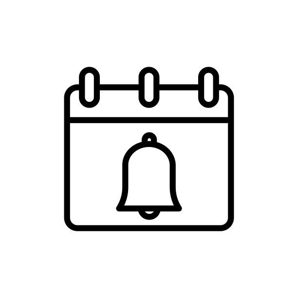 日历响铃图标：UI/UX网站或移动应用简易线性轮廓矢量元素图片下载