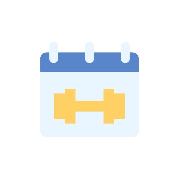 日历健身图标。简单的颜色矢量元素的黄历图标用户界面和用户体验，网站或移动应用程序图片下载