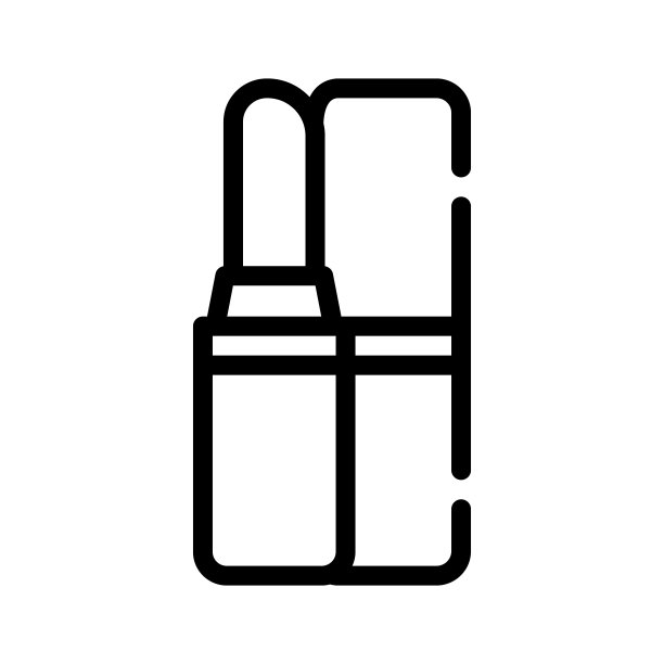 口红美容配件线图标矢量插图图片下载