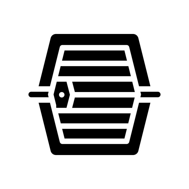 狗马车笼字形图标矢量插图图片下载