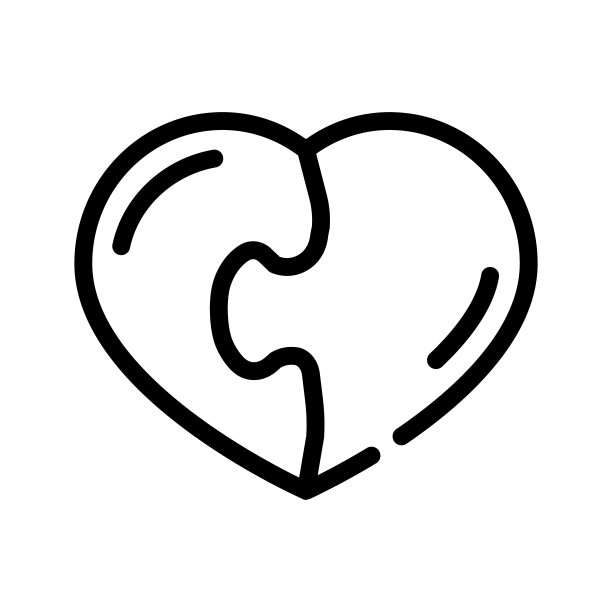 心找到灵魂伴侣线图标矢量插图图片下载