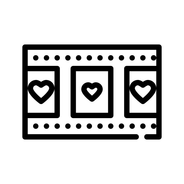 爱电影纹路线图标矢量插图图片下载