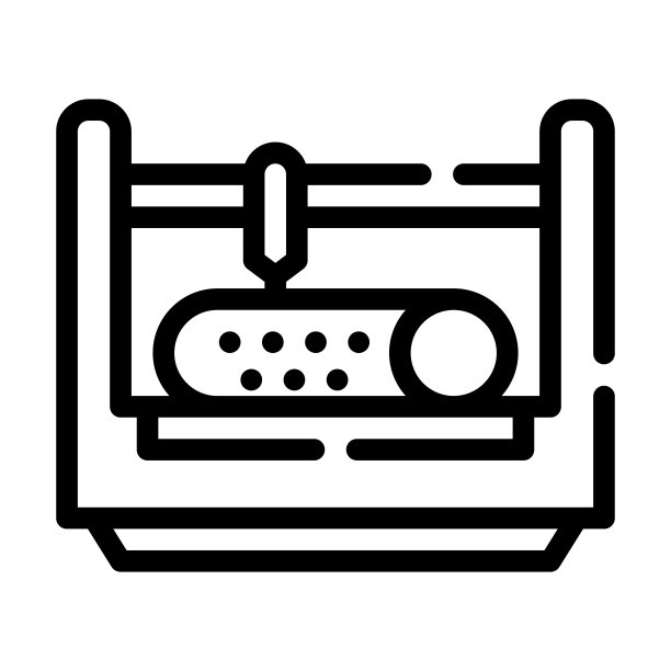 冲孔和切割管道线图标矢量插图图片下载