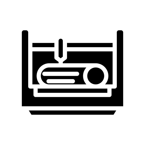 冲孔和切割管道字形图标矢量插图图片下载