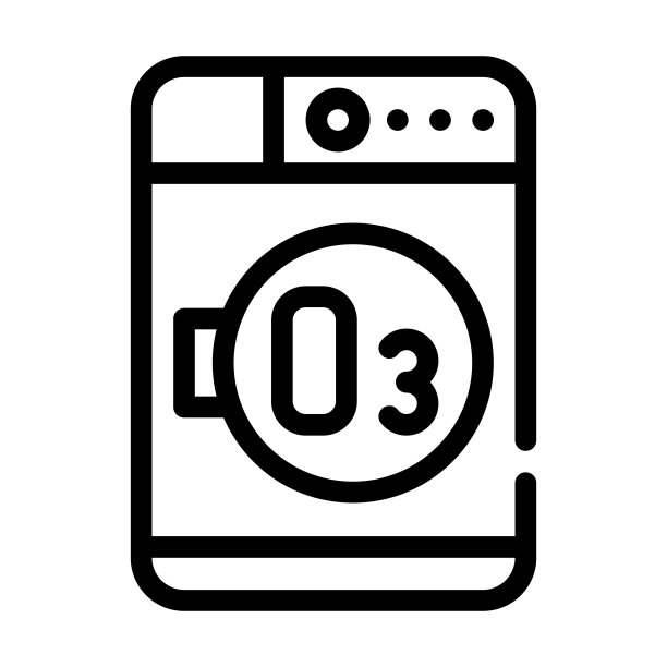 臭氧洗衣系统机线图标矢量插图图片下载