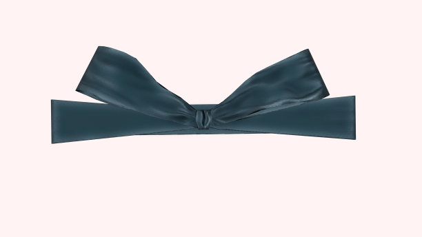 3d渲染黑色蝴蝶结孤立在粉红色的背景图片下载