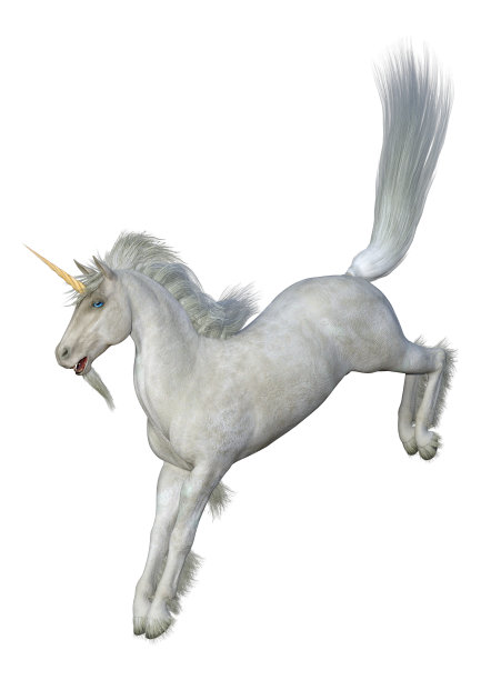 3D插图幻想白色独角兽的白色图片下载