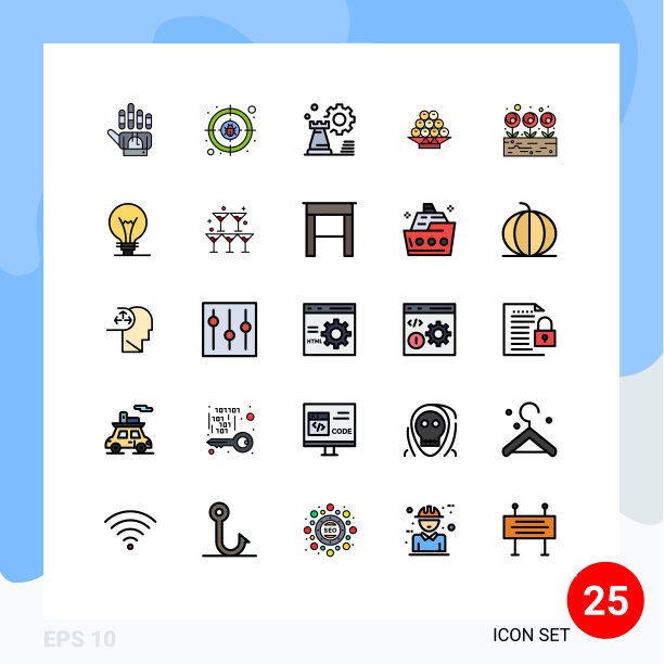 现代设置25填充线平面颜色图片下载