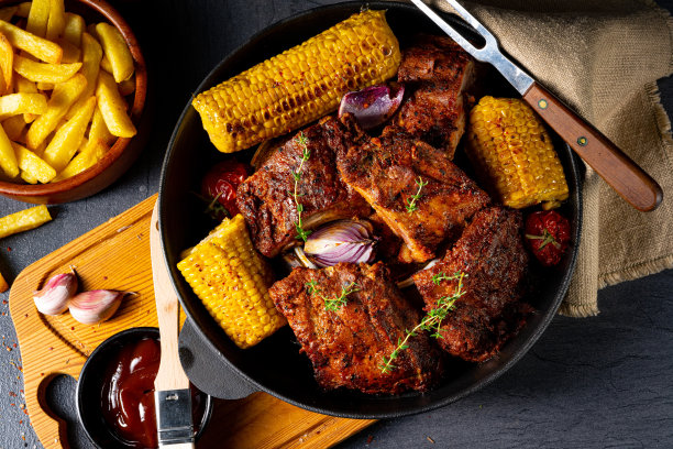 烤箱里的纯朴排骨图片下载