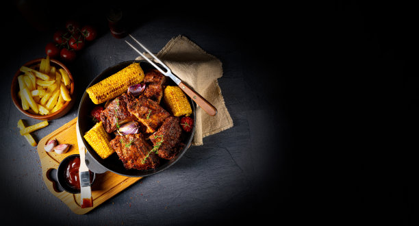 烤箱里的纯朴排骨图片下载