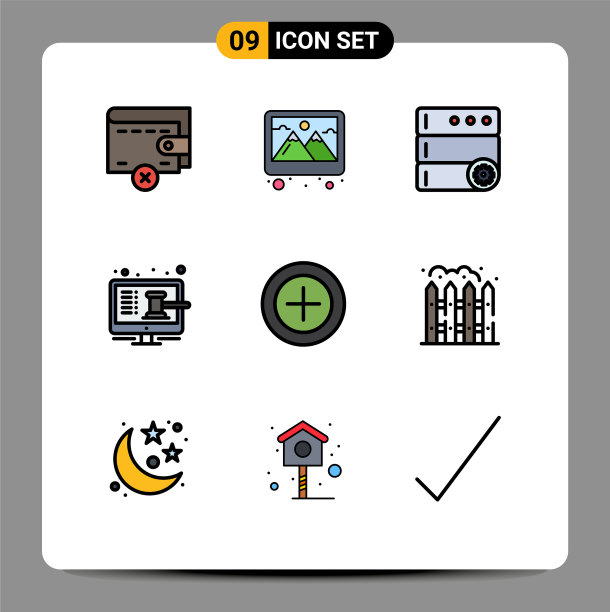 用户界面包9基本填充线平图片下载