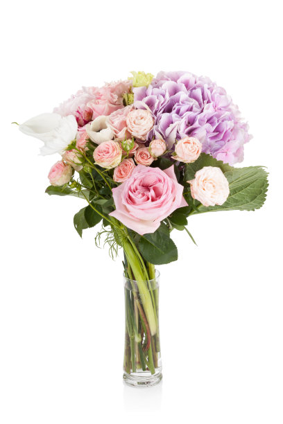 美丽的专业凌乱的花束孤立在白色的背景图片下载