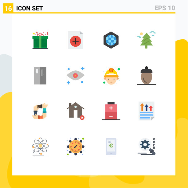 设置16个商业单位的颜色包装冰箱图片下载