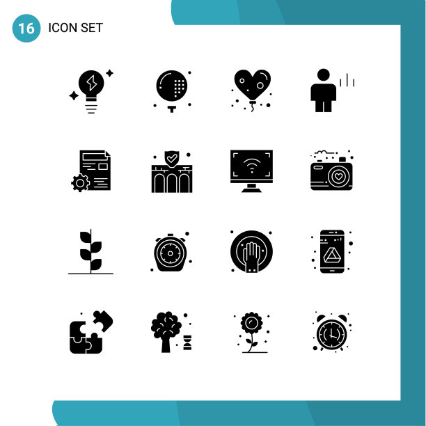 设置16个现代的UI图标符号图片下载