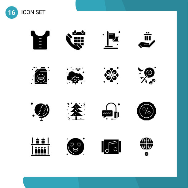 设置16个现代的UI图标符号图片下载
