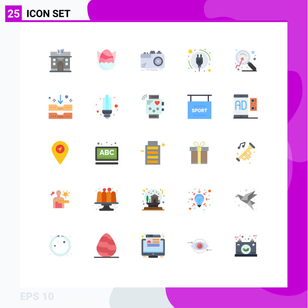 包装25个创意的平面颜色市场力量图片下载