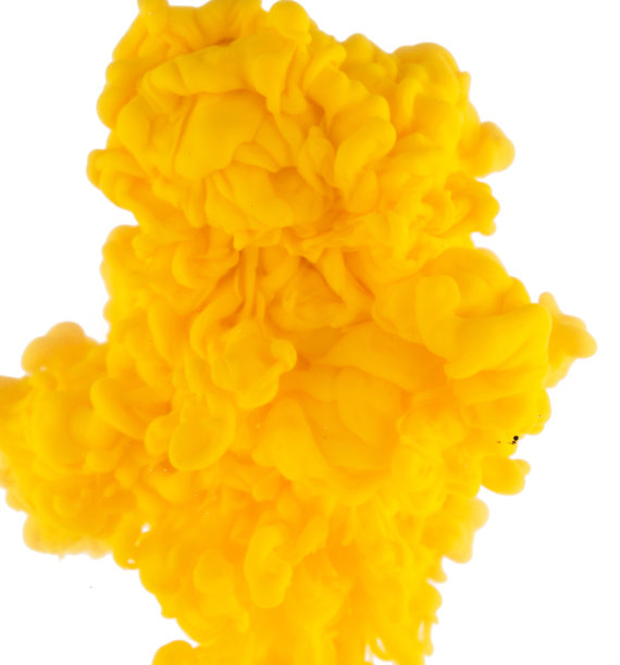 绿色抽象丙烯酸漆颜色漩涡在水孤立的白色背景图片下载