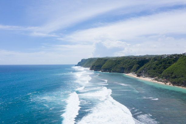 美拉斯蒂海滩的无人机图片。巴厘岛。图片下载