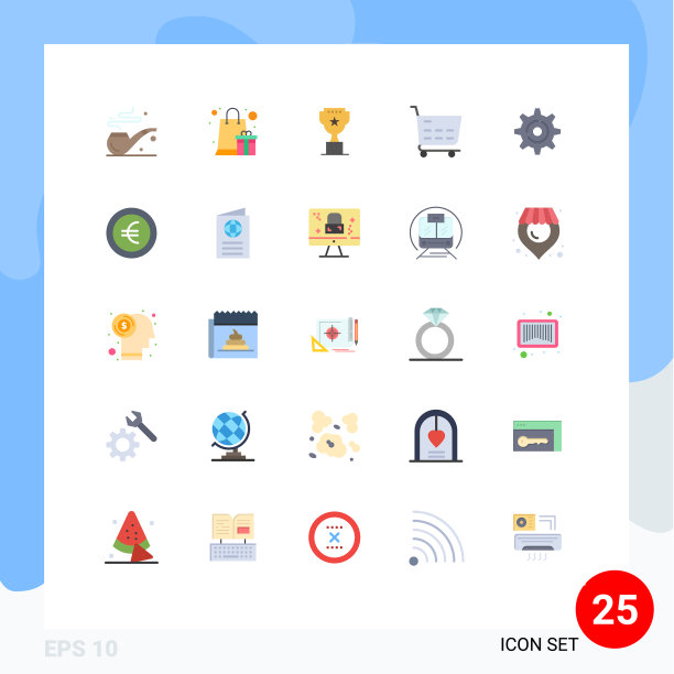 25个创意图标的现代符号和符号图片下载