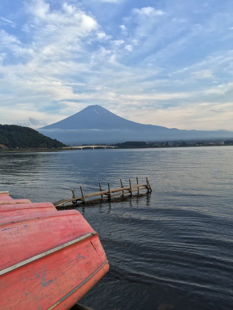 川口湖富士山景观图片下载