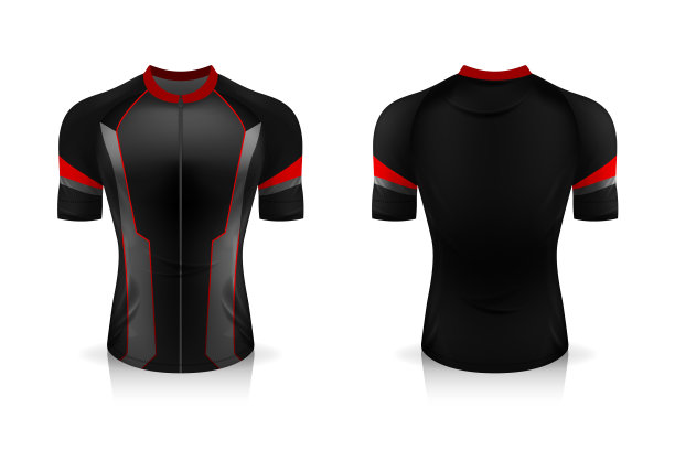 循环针织模板。模仿运动T恤圆领制服自行车服装。矢量插图设计，独立的工作层。图片下载