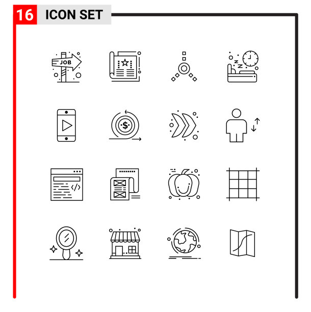 大纲包16个通用符号播放时间图片下载