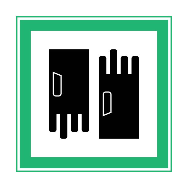 安全手套平线图标。防护工作服标志。薄线性标志的保护设备商店。图片下载