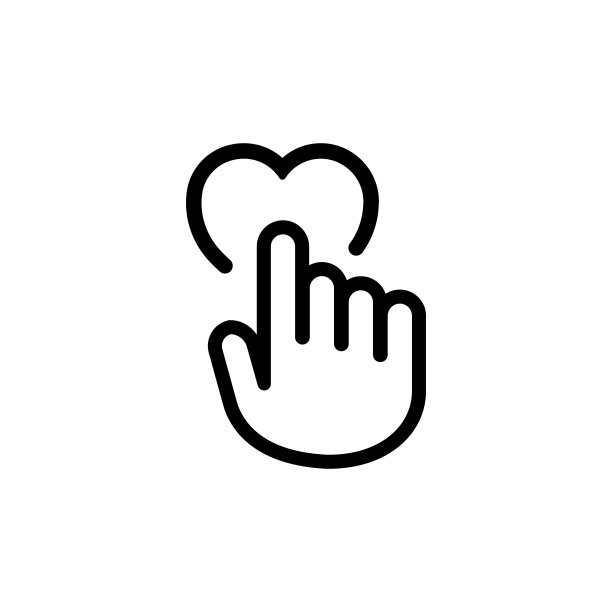 人的手在按压心脏图标。爱情的象征，结婚的标志。矢量在孤立的白色背景。每股收益10图片下载