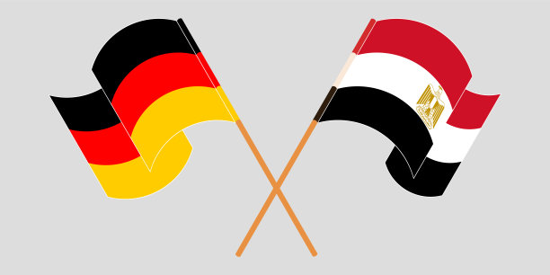 埃及与德国交叉挥舞的旗帜图片下载