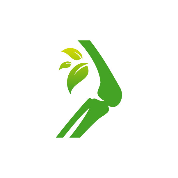 骨护理标志，健康骨标志模板，骨和叶子标志符号图片下载