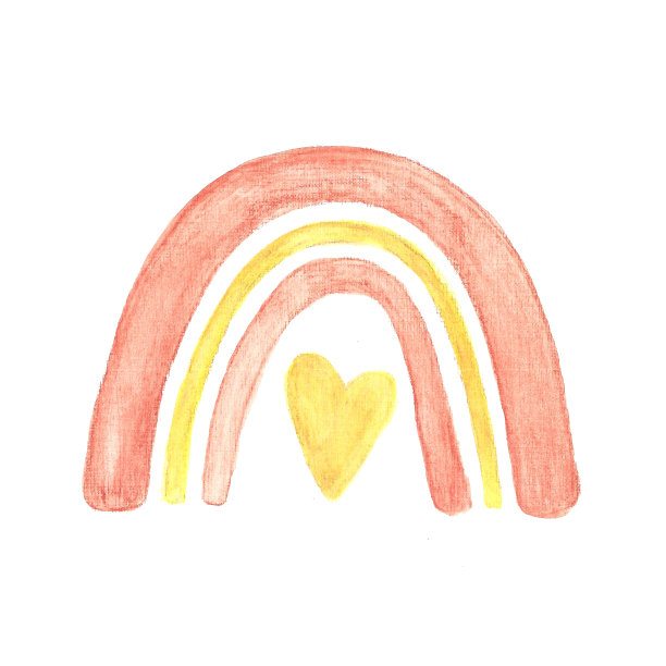 可爱的波西米亚苗圃彩虹中性柔和的颜色。婴儿手绘元素。图片下载